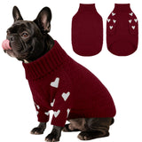 Kuoser Dog Sweater,Warm Dog Sweaters for Medium Dogs,Turtleneck Knitted Dogs Sweater Christmas Outfit,Cold Weather Pet Winter Clothes Doggie Pullover Girls Boys for Fall Xmas,Red M