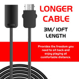NES Classic Controller Extension Cable 3M / 10ft (2-Pack), SNES Extension Power Cord Compatibility Nintendo SNES Classic Edition Controller (2017) and Mini NES Classic Edition (2016), Wii, Wii U