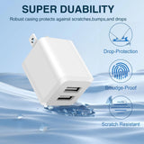USB Wall Charger, Dual Port Cube Power Adapter Charger Plug Block Charging Box, Dual Port Wall Charging Adapter, Compatible for i Phone 14 13 12 11，Milky White (3-Pack)