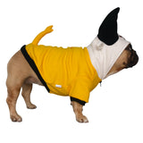 iChoue Buffalo Horn Dog Halloween Costumes Winter Coats Clothes Hoodies for French English Bulldogs, Pugs, Keep Your Dogs Warm and Stylish. Add Fun to Your pet’s Wardrobe - Yellow Black, Small