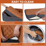 Large Dog Car Seat for Medium/Large Dog Under 55 lbs - Elevated Booster Car Seat for 2 Small Dogs,Removable and Washable,Filling Memory Foam with Safety Leashs and 2 Pockets