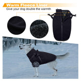 Lelepet Dog Coat 3 in 1 Waterproof Dog Winter Jacket with Harness Built in Windproof Snow Jakcet with Detachable Fleece Sweater Lining Reflective Thermal Cold Weather Coats for Small Medium Large Dogs