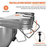 Cover Lifter,Hot Tub Cover Lifter Undermount,Spa Cover Lift,Heavy Duty Hot Tub Cover Lifter Hydraulic Removal System Adjustable U-Arms Reinforced Brackets,Undermount Design Works with All Spa Shapes