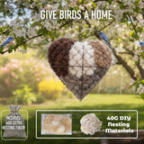 2026 New Handmade Alpaca Fiber Bird Nesting Heart, Bird Nesting Material Holder, Refillable Birds Heart Shape Hummingbird Nesting, Winter Fowl Gifts Animal Hummingbirds Lovers Home Garden Yard (1)
