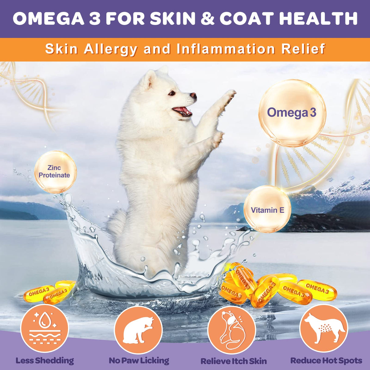 NATURE TARGET Probiotics for Dogs, 6 Billion Freeze Dried Dog Probiotics with Prebiotics & Enzymes, Vitamins, Omega 3, for Digestive & Gut Health, Itch Relief, Reduce Diarrhea, 120 Bites