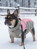 AURUZA Dog Coat, Warm Dog Winter Coat Waterproof Small Dogs Jacket with Harness Built Reflective Pet Vest with Zipper for Medium Dogs Windproof Pet Fleece Puffer Vest Snow Jacket for Cold Weather,Pink