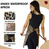 Ladybird Line 602 Unisex Leopard Print Waterproof Apron, Hair Bleach Resistant, Adjustable Neck Band, Breathable Mesh Lining