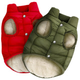 Syhood 2 Pieces Dog Jacket 2 Layers Fleece Lined Dog Jacket Warm Soft Windproof Small Pet Coat for Winter Cold Weather(M,Red,Green)