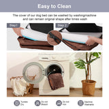 Rainmr Orthopedic Dog Bed for Small and Medium Dogs, Memory Foam Pet Bed with Washable Removable Cover, Nonskid Bottom, Waterproof, for Indoor, Outdoor, Crate ＆ Car Use, 30x20x6 Inches, Brown Grey