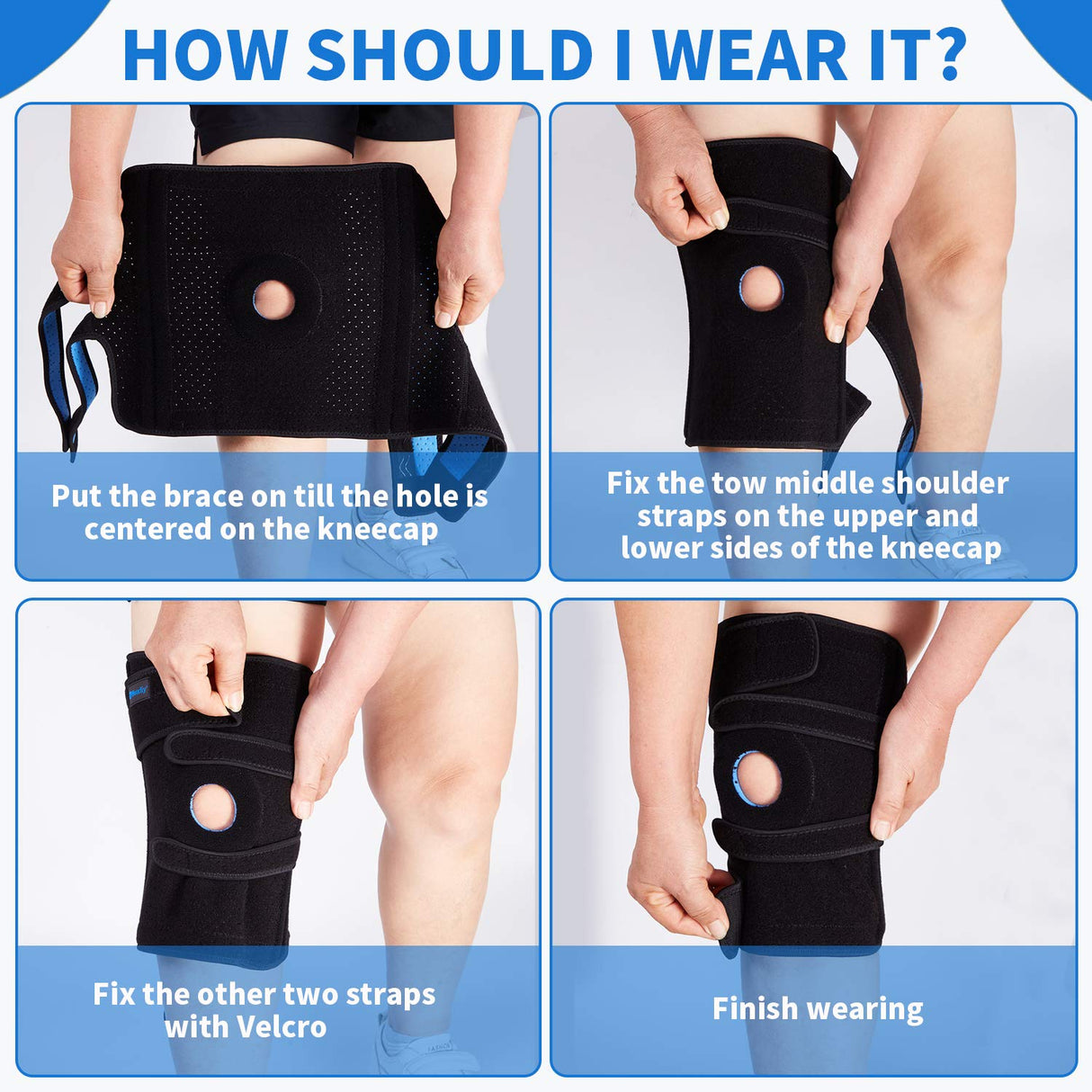 Nvorliy Plus Size Knee Brace for Knee Pain, Extra Large Knee Brace for Women and Men, Adjustable Knee Support with Side Stabilizers for Knee Pain Relief, Arthritis, ACL, LCL, MCL, Injury Recovery (3XL/4XL, Black)
