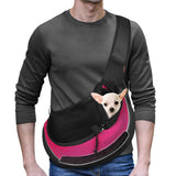 YUDODO Pet Sling Carrier for 5-9 lbs Small Dogs & Cats – Hands-Free Puppy Carrier with Safety Hook, Large Zipper Pocket, Soft Breathable Mesh, Adjustable Strap & Reflective Strip (Pink 3.0 M)
