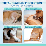 Pawfun Dog Rear Leg Sleeve to Stop Licking, Breathable Anti-Slip Recovery Sleeve Pants for Wound Protection After ACL/TPLO Surgery, Hot Spots, Lick Granulomas–Cone Alternative for Leg Healing,XL