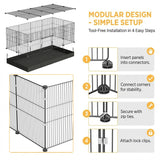 20 Planes Guinea Pig Cages Enclosed Hamster Cage with Door & Waterproof Liner, Expandable Cage for Guinea Pigs, Metal Wire Yard Fence Rabbit Cage