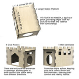 HIIMALEX Large Sturdy Bunny House with Spacious Balcony Hidey Detachable Playhouse for Rabbit Hideout Castle Tower Toys for Indoor Bunnies Guinea Pig Hamster Chinchilla Gerbil