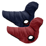 Pawtitas Reversible Windproof Dog Jacket | Water Resistant | Winter Coat for Puppies - Red & Blue Up Dog Vest - Small Breed - Pouch Included