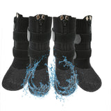 VALFRID Waterproof Grip Dog Shoes,Anti-Slip Dog Socks Boots,Zipper Dogs Booties Paw Protectors for Hardwood Floor,Indoor and Outdoor for Small Medium Large Dogs Black