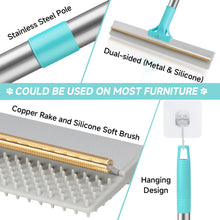 Load image into Gallery viewer, Carpet Rake for Pet Hair Removal Tool, Reusable Pet Hair Remover Broom, Dog&amp;Cat Hair Remover Scraper Rake with 54” Adjustable Long Handle, 3 Pcs Carpet Brush Rake for Rugs, Mats, Couch, Furniture
