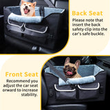 AMFIYQ Foldable Dog Car Seat for Small/Medium Dogs,Potable Puppy Booster Seat with Harness &Safety Belt, Travel Pet Bed can Removable & Washable Suitable for 2 Dogs 25-30 lbs(Black)