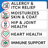 BARK&SPARK Omega 3 for Dogs - 180 Fish Oil Treats for Dog Shedding, Skin Allergy Chews, Itch Relief, Hot Spots Treatment - Joint Health - Skin and Coat Supplement - EPA & DHA Fatty Acids - Salmon Oil