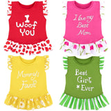 XPUDAC 4 Pieces Dog Dress Girl Dog Clothes for Dogs Girl Flower Dresses for Small Dogs Apparel Colorful Small Doggie Clothes Female (Large, 4 Flower)