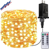 66Ft 200LED Fairy Lights Plug in, Waterproof with Remote Outdoor 8 Modes Christmas Lights Bedroom Decor, Twinkle Lights with Timer for Girl's Room Garden Christmas Decorations (Warm White)