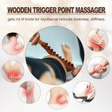 Wood Therapy Guasha Wood Stick Massage Tools,Lymphatic Drainage Massage Stick,Stomach Cellulite Massager,Myofascial Release Tool,Ease Pain Self Body Sculpting,Mountable Handle Double Row 20 Beads