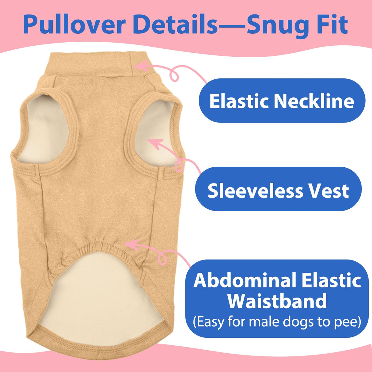 Dog Fleece Vest - Khaki, XL - Sleeveless Lightweight Shirts | Warm and Stretchable Sweater for Dachshund Dogs,Sweatshirt Indoor Daily Wear,Small to Medum Dogs Pullover
