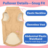 Dog Fleece Vest - Khaki, XL - Sleeveless Lightweight Shirts | Warm and Stretchable Sweater for Dachshund Dogs,Sweatshirt Indoor Daily Wear,Small to Medum Dogs Pullover