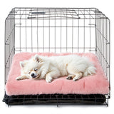 MOIRIG 2 Pack Washable Dog Bed, Deluxe Plush Dog Crate Beds with Anti-Slip, Comfy Kennel Pad Pet Sleeping Mat for Large, Medium and Small Dogs (2 Pack x Pink, 23.0" L x 18.0" W x 3.0" Th)