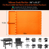 Silicone Grill Mat for Blackstone - BBQ Griddle Tools Side Mat with Drip Pad, Griddle Tools Mat for Outdoor Kitchen Countertop, BBQ Grill Accessories Gifts for Men (Gray-2Pack)