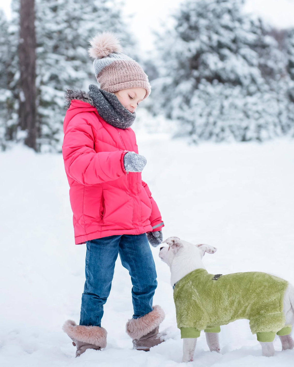 PAWCHIE Dog Fuzzy Velvet Pajamas,Dog Sweater Winter Cloth for Small Dogs Cat,Boy Girl,Pet Jumpsuit, Doggy Apparel for Teacup Yorkie Chihuahua,Green,SM