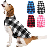 Kuoser Dog Winter Coat, Windproof Dog Fleece Jacket British Style Plaid Cold Weather Doggie Vest Coats, Reversible Cozy Warm Pet Clothes Apparel for Medium Dogs M