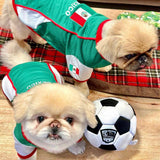 Parisian Dog Mexico Jersey - Breathable Mesh Puppy Football Jersey - Lightweight Stretch Sporty Dog Mexican Outfit - Summer Shirts for Large Dogs - Soccer Jersey for Dogs - Sportswear Pet Clothes