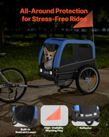 VEVOR Dog Bike Trailer, Supports up to 66 lbs, Pet Cart Bicycle Carrier for Small & Medium Dogs, Easy Folding Frame with Quick Release Wheel, Universal Bicycle Coupler, Reflector, Flag, Internal Leash