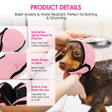 KOESON Dog Calming Hoodie - No Shake Ear Wraps for Dogs, Anxiety Relief & Noise Protection, Water Resistant Pet Ear Cover Muffs for Firework, Grooming, Thunderstorms, Swimming, Bathing, Light Pink S