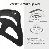 All-in-One Silicone Makeup Stencil Tool, Black, Eyeliner Guide, Eyeshadow Aid, Mascara Shield, Lip Contouring