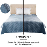 Bigbeer Waterproof Blanket for Bed, Reversible Dog Couch Cover Pet Sofa Furniture Protector Machine Washable King Size(82x102 Inch, Lightblue+Darkblue)