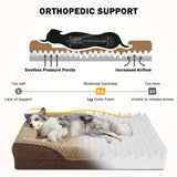 INVENHO Orthopedic Dog Beds Large Sized, XL Washable Egg-Crate Memory Foam Dog Couch with Washable Removable Cover, Waterproof Lining and Nonskid Bottom