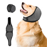 Dog Ear Muffs for Noise Protection & Bath, NoShake Ear Wrap for Hematoma, Drying & NoiseAnxiety Relief - Elastic Waterproof Dog EarProtector with Calming Cover Design for Grooming (Grey, Medium)