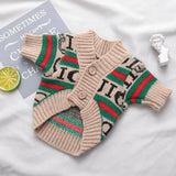 Cute Knitted Cat Sweaters Warm Striped Dog Apparel Thickened Winter Kitten Sweaters for Indoor Cats and Small Dogs (Stripe 2,M (3.3-5.5lbs))