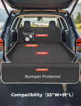 Oasser SUV Cargo Liner for Dogs Large Cargo Liner for SUV Waterproof Trunk Cover for Dogs with Detachable Pocket (Black, XL (55 x 91inch)