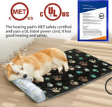 GOLOPET Large Dog Heating Pad 36x24 in with Smart Thermostat Switch and Power Line Protection Tube,Obtained MET and UL Dual Certification,Waterproof Pet Heating Pad for Dogs,with Plush Fabric Cover