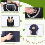 Pet Dog Carrier Backpack, Dog Front Backpack, Pet Carrier Backpack, Front Carrier Backpack, Ventilated Mesh Dog Travel Back Pack for Hiking Cycling Outdoor (6.6-15.4 lbs)