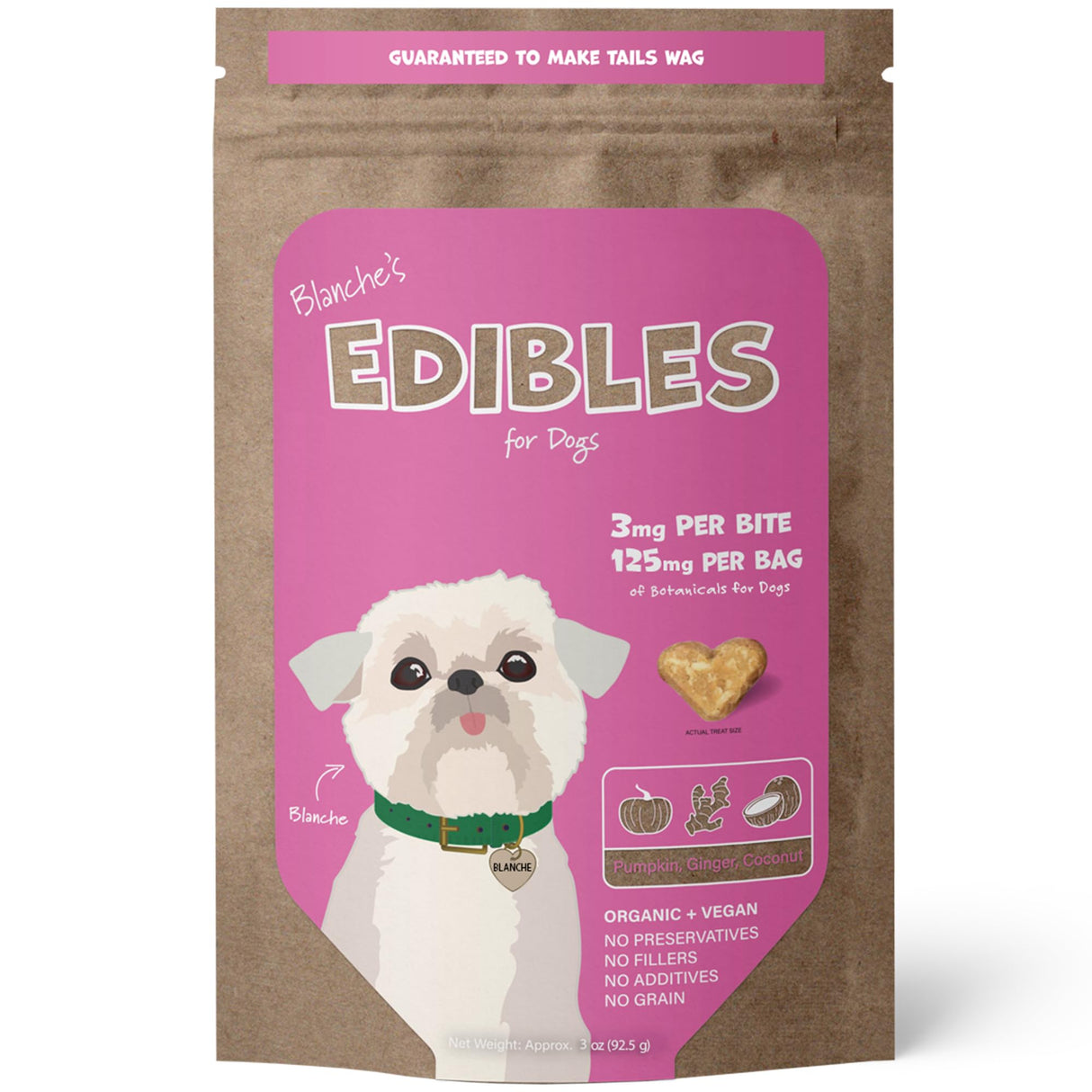 Hemp Dog Health Blanche - 42 Dog Calming Treats - Stress & Relaxation Support - Natural Vegan Hemp Calming Chews for Dogs with Coconut Oil