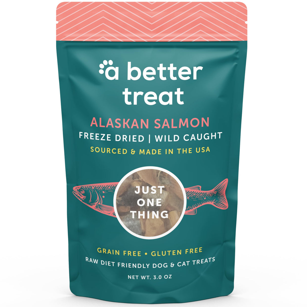 A Better Treat – Freeze Dried Salmon Dog Treats, Wild Caught, Single Ingredient | Natural High Value | Gluten Free, Grain Free, High Protein, Diabetic Friendly | Natural Fish Oil | Made in The USA