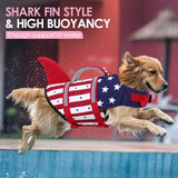 AOFITEE Dog Life Jacket, Dog Life Vest for Swimming, Shark Dogs Swimming Vest with Rescue Handle and Reflective Stripe, Ripstop Pet Float Coat Swimsuit Lifesaver Small Medium Large Dogs Blue XS