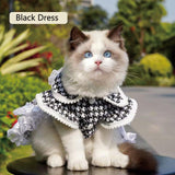 Dog Clothes Dog Dresses, Cute Puppy Dresses Pet Cat Princess Bowknot Clothes Cute Puppy Summer Outfits for Medium and Small Dogs Cat Girls (Black T-Shirt, X-Small)