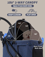 HITTITE Pet Stroller with Weatherproof Cover, All-Terrain 4-Wheel Cat & Dog Stroller with Adjustable Canopy, Foldable Dog Strollers with Storage Basket for Small to Medium Dogs Up to 55 lbs.