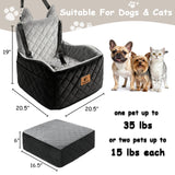 Eimuzure 6" Elevated Dog Booster Seat for Small & Medium Dogs up to 35 lbs – Memory Foam Car Bed with Washable Cover for Calmer Rides, Better Window View & Easy Cleaning