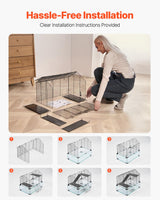 VEVOR Hamster Cage, 360° Viewing Transparent Hamster Habitats, Small Animal Cage, 22.8 x 15 x 21.3 in, Ventilated Pet Mouse Cages with Water Bottle, Portable Hamster House for Rats, Guinea Pigs